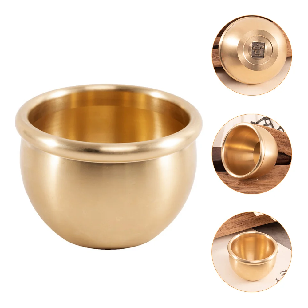 

Bowl Offering Bowlsstatue Decoration Decor Watertibetan Desk Copper Wealth Altar Brasssmall Chinese Dipping Cornucopia Yoga