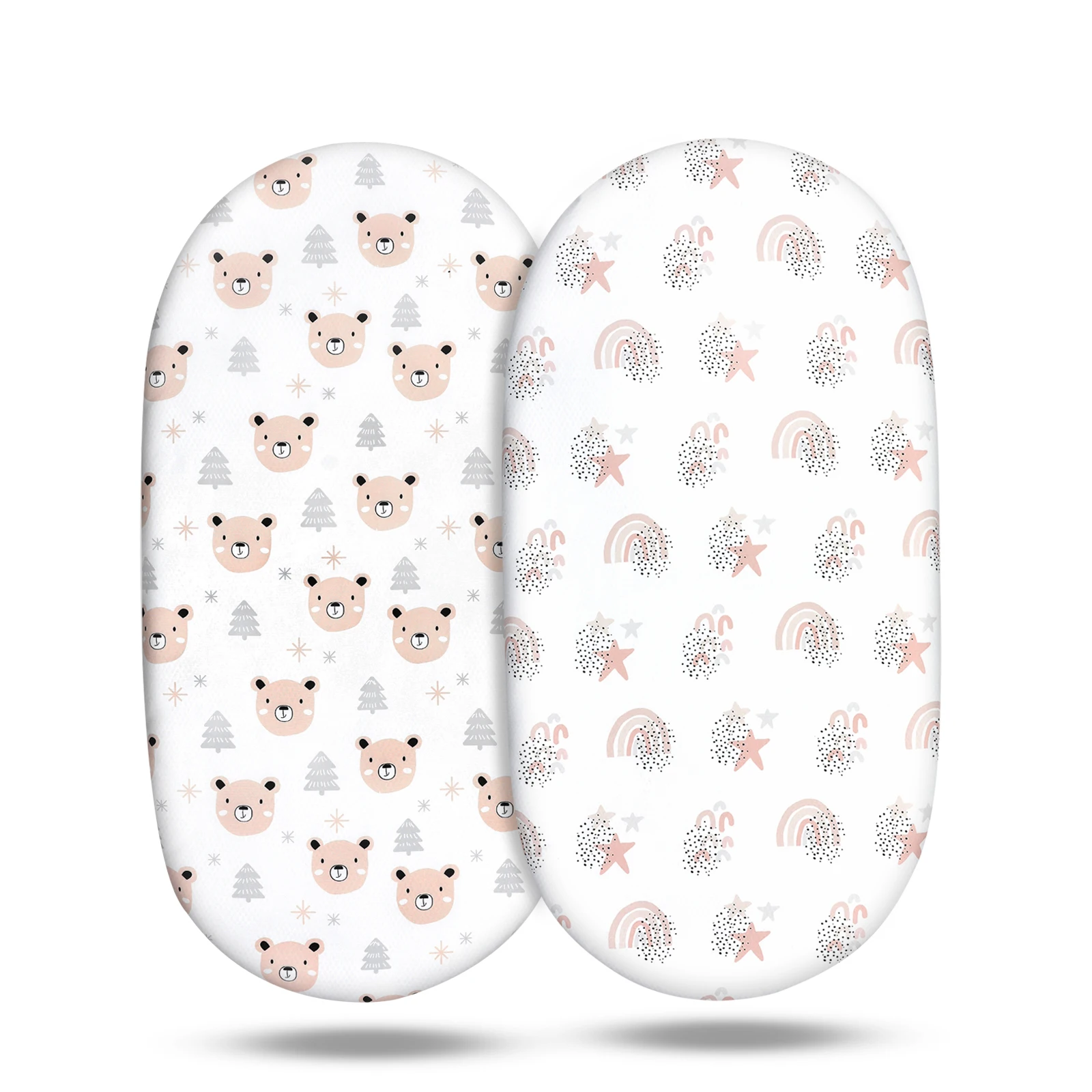 2pcs Baby Bassinet Sheet Super Soft Stretchy Craddle Sheets Unisex Boys & Girls Bedding Sheet Newborn Mattress Pad 82*41*8cm