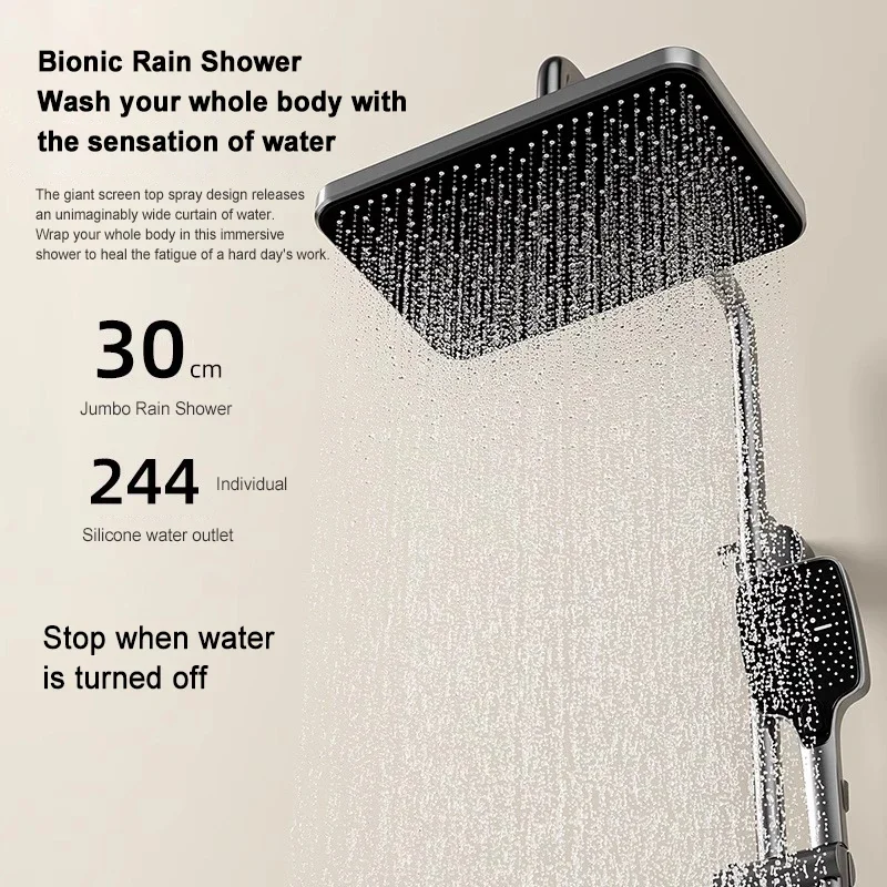 Умный термостатический душевой набор с цифровым дисплеем из меди