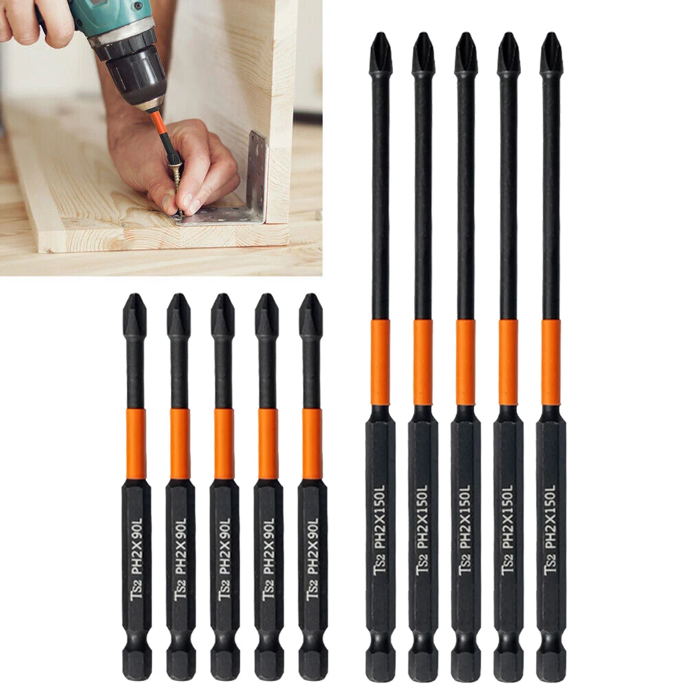 

10pcs PH2 Impact Magneti Cross Screwdriver Bit 90/150mm For Electric Screwdrivers Hand Drills Impact Screwdrivers Power Tool