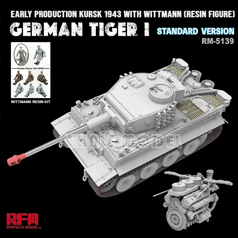 Фото Модель Ryefield, пластиковая собранная модель танка, комплект Rm-5139 Tiger I раннего типа с солдатом из смолы Wittmann (обычная версия) 1/35 №2