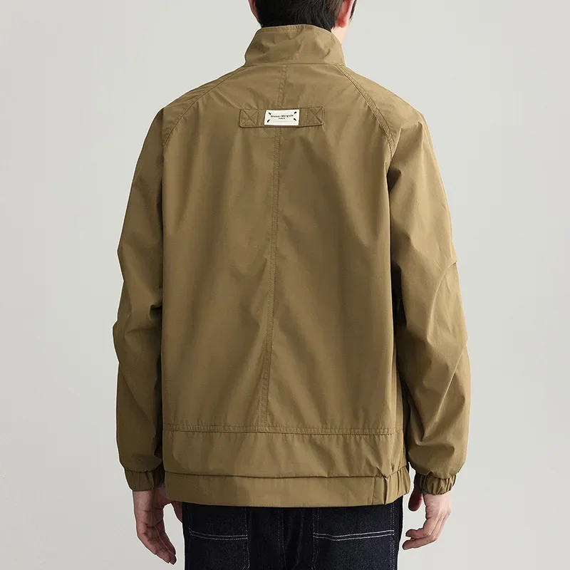 Мужской осенний Модный Универсальный блейзер с воротником-стойкой