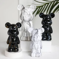 creative bear sculpture resin nordic home living room decoration kawaii room decor desk accessories figurines for interior gift