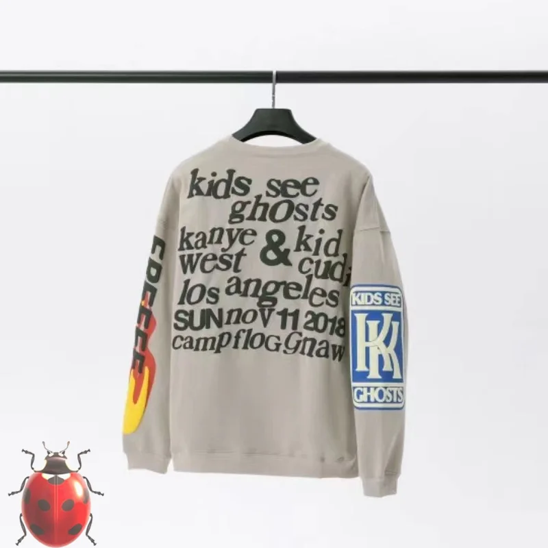 

CPFM.XYZ Kids See Ghost Print Tag Sweatshirt I Feel Ghost Red Heart Hoodie