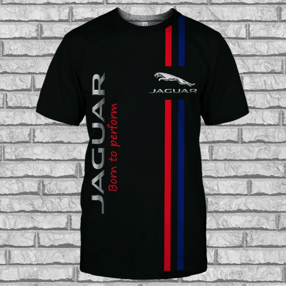 

Футболка для мужчин и женщин, Спортивная футболка с 3D принтом логотипа автомобиля Ягуара, модная повседневная футболка большого размера дл...
