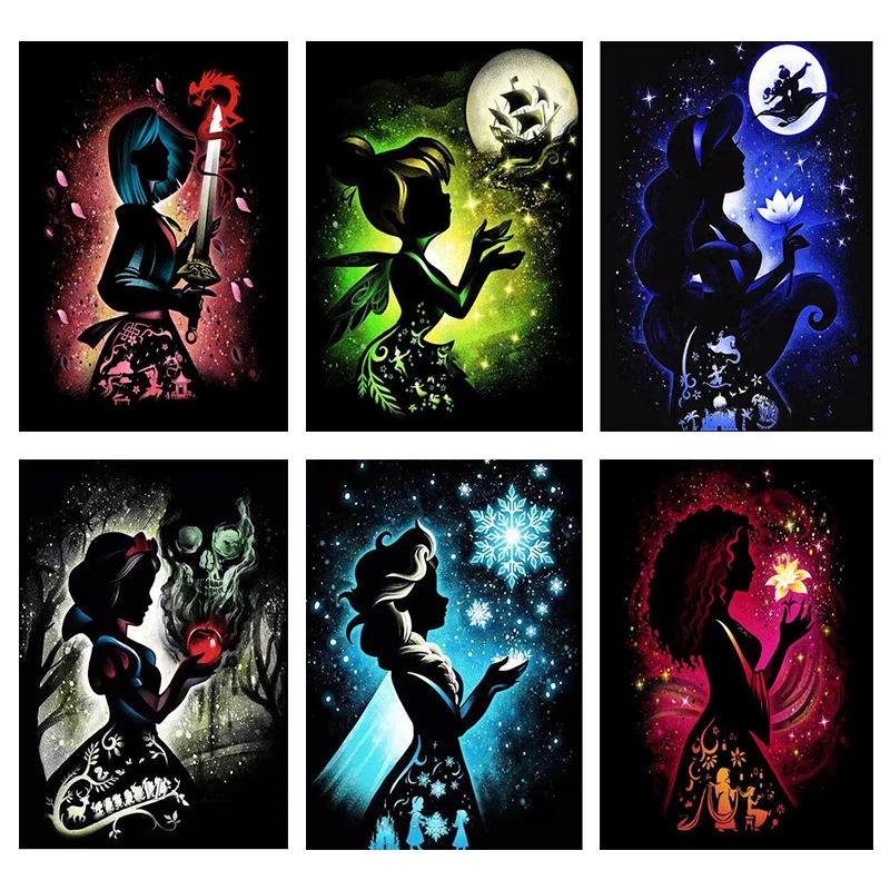

Disney New 5D DIY Diamond Painting Dark Princess Round Drill Diamond Stitch Rhinestone Mosaic Dark girl Decor Handmade Gift Ll89