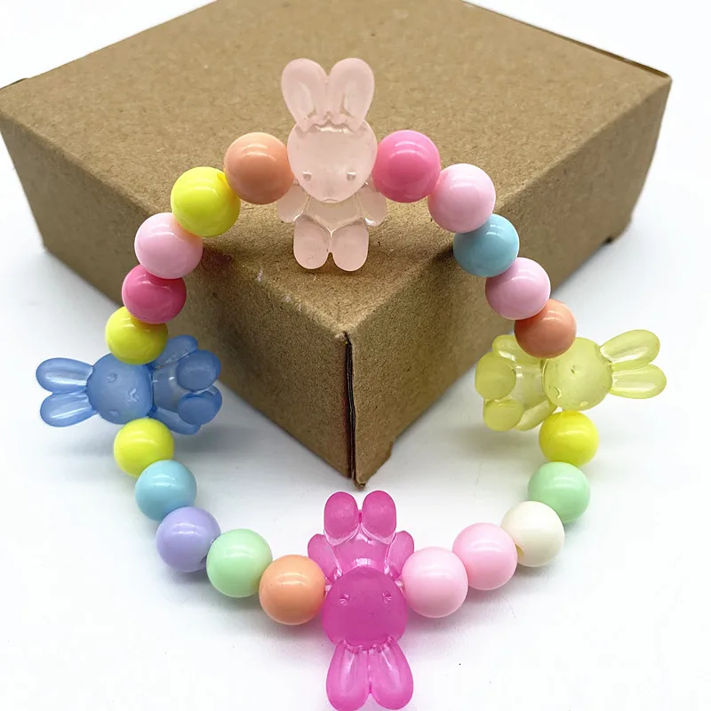 Новинка 10 акриловых разноцветных матовых прозрачных медвежат Радуга кролик