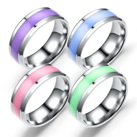 toocnipa fashion new style epoxy purple pink blue green color stainless steel rings for women men couple jewlery
