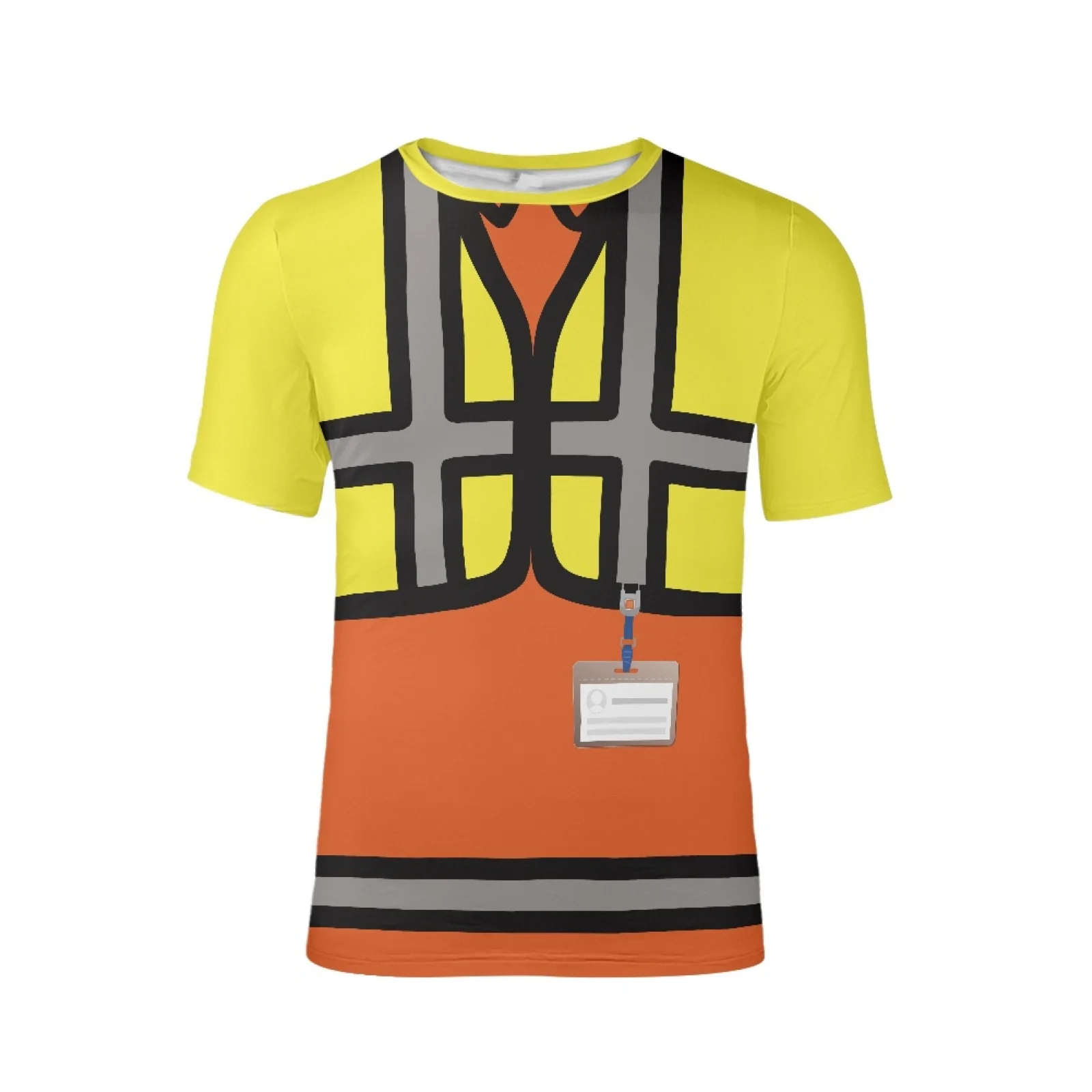 

Cute Cartoon Fireman's Clothes Pattern Party Game Summer Gym Shirt Sport T Shirt Men Quick Dry Running Shirt Men Workout Tees