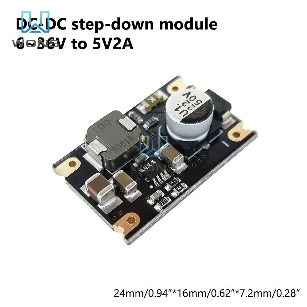 Mini DC-DC Buck Module 12V/24V/36V to 5V 2A синхронное исправление высокая эффективность низкий ток