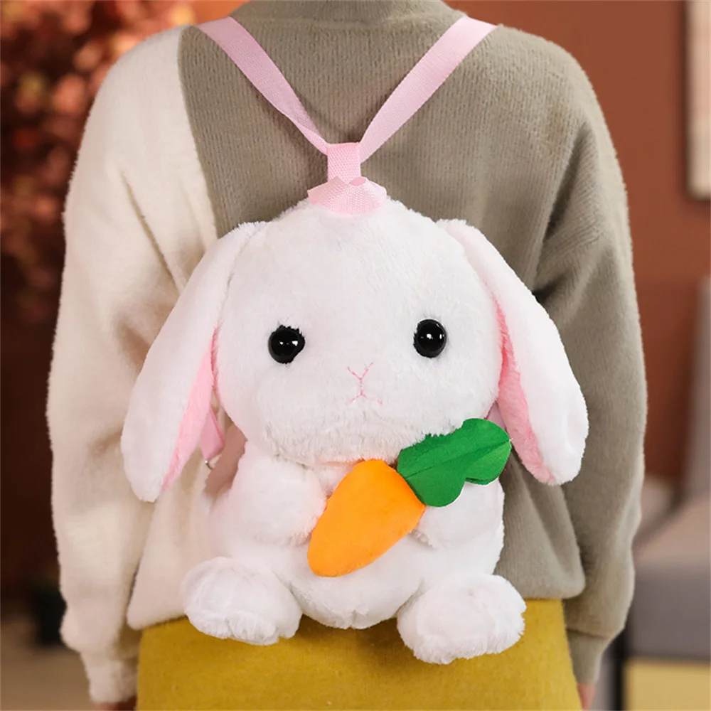 Śliczne królik kobiety dziewczęta śliczne długie uszy miękki pluszowy lalka chomik Cross-Body torba dzieci uroczy królik plecak prezenty