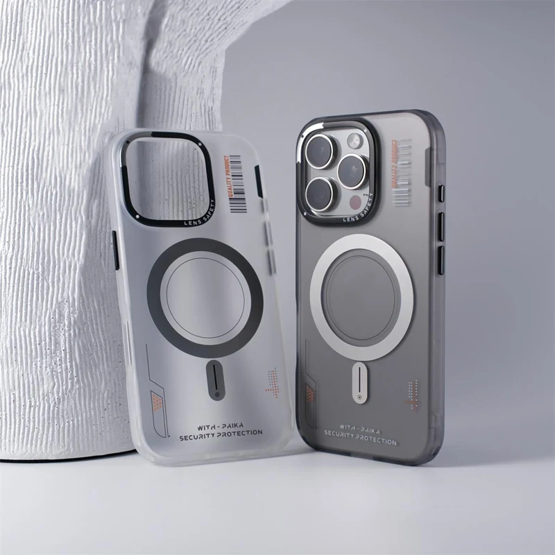 Матовый чехол для телефона Magsafe Senior iPhone 16 Pro Max 15Pro 14 13 оригинальный штрих-код