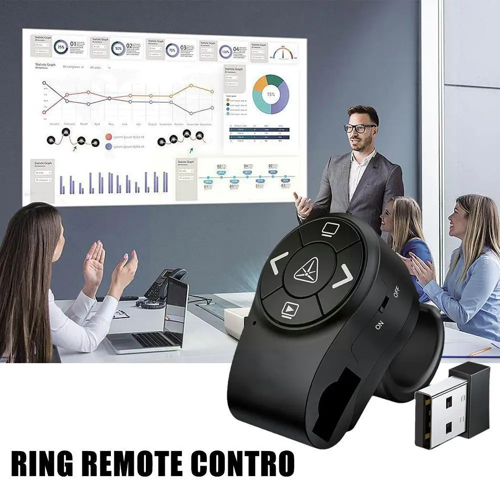 

Wireless Presenter Rf 2.4g Remote Powerpoint Ppt Clicker Rechargeable Slides Pen A1r2