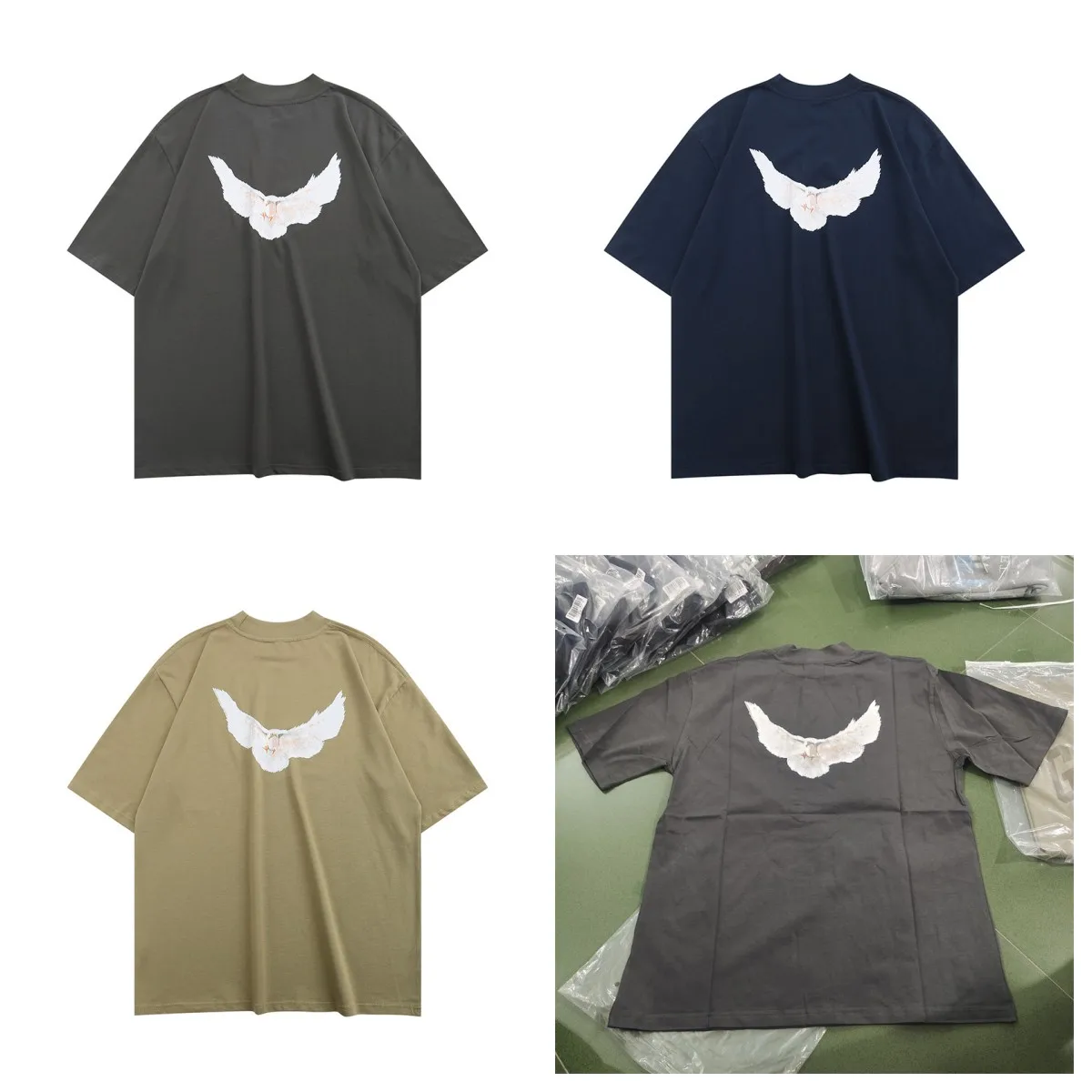 

2022 NEW Kanye West Summer YZY Dove Of Peace T-shirt High Street Tie-Dye Pure Cotton TEE