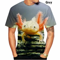 hot sale newest animal axolotl 3d print t shirt summer casual unisex funny fashion t shirt top