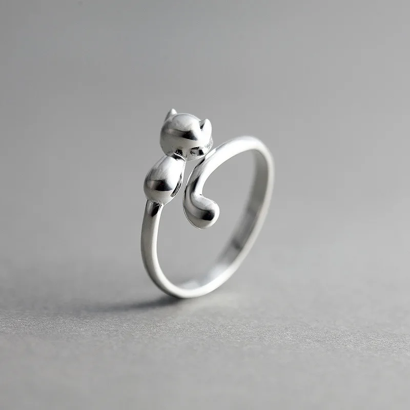 

Японские и корейские версии персонализированного творческого глянцевого открывающегося регулируемого кольца с котенком