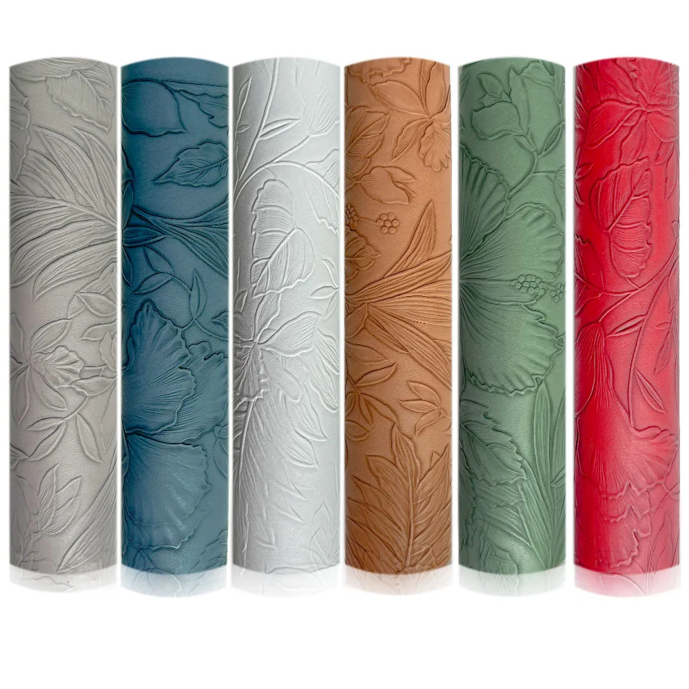 15 7x53 дюйма Синтетическая кожа с цветочным тиснением Искусственная виниловая
