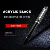 jinhao x159 acrylic black fountain pen metal clip extended f 0 5mm nib fine o9x9