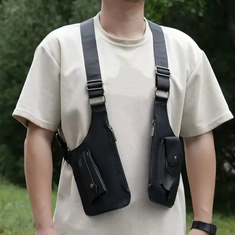 Сумка-кошелек на плечо с защитой от краж, винтажная, с потайным карманом, портативная, из ткани Оксфорд, на двойном ремне