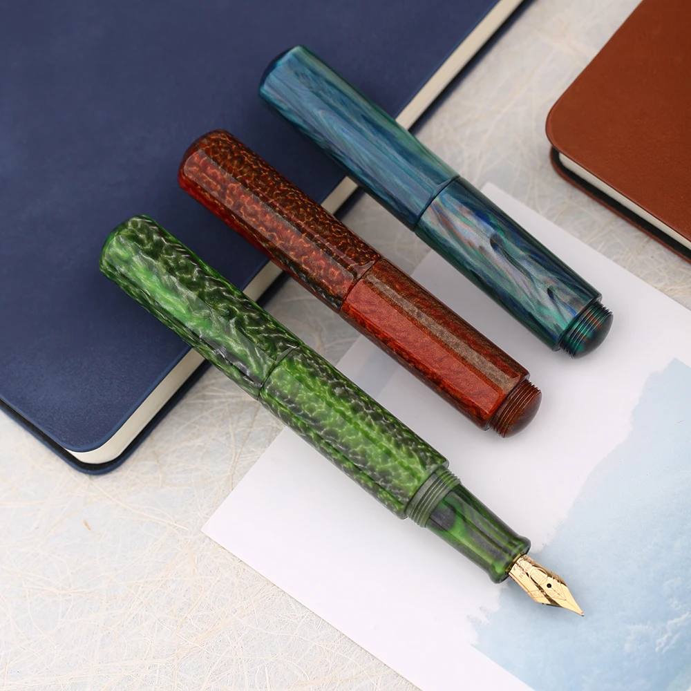 

Перьевая ручка Majohn Wancai, перьевая ручка из смолы, иридий, наконечник EF/F, 0,38/0,5 мм, портативная ручка с короткими ручками для путешествий, ручка ...