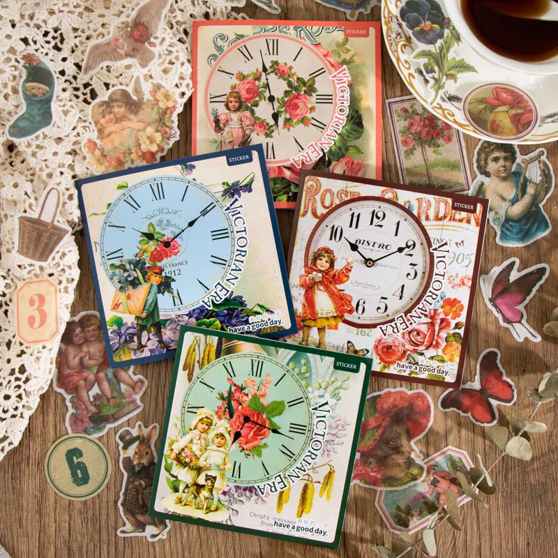 

100 листов винтажные наклейки викторианская эпоха Материал упаковки книги Материал декоративные принадлежности Канцтовары Scrapbook140 * 115 мм