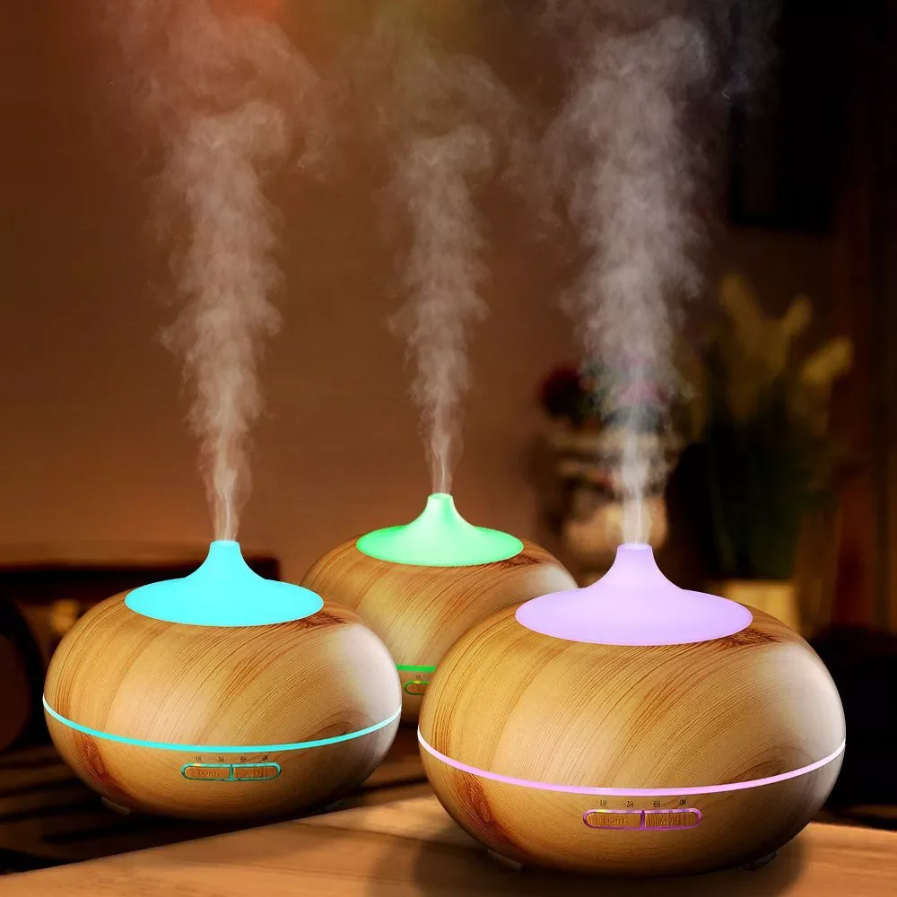 Cool Mist Humidifier Aromatherapy Essential Oil Diffuser Wood Grain Ultrasonic Air Humidifier Cool Mister Aroma Machine#g
