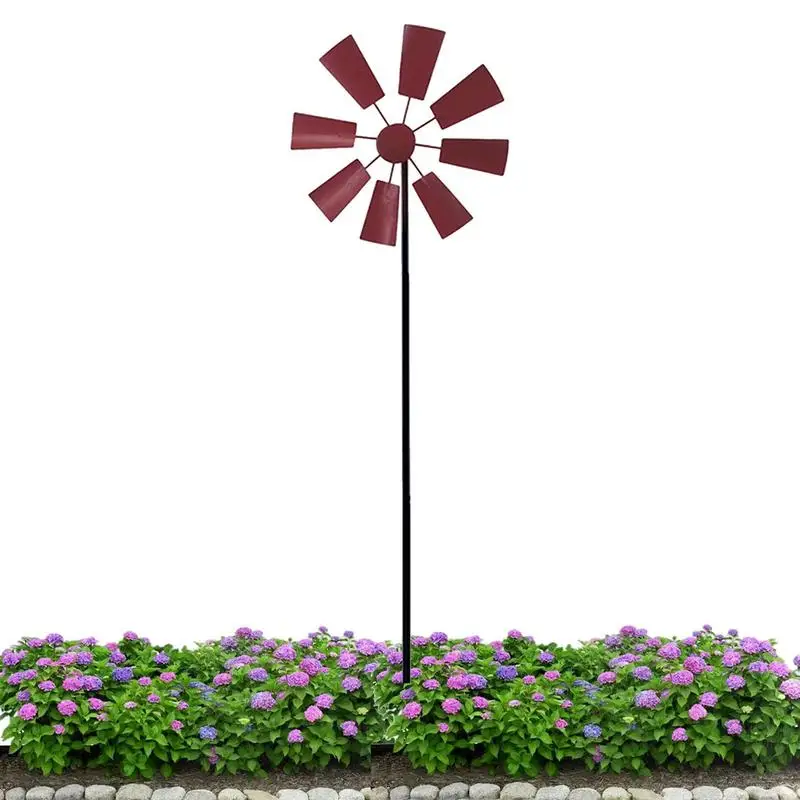 

Iron Windmill Kinetic Outdoor Metal Wind Spinners Lawn Ornaments Yard Art Decor Outdoor Pinwheel For Patio