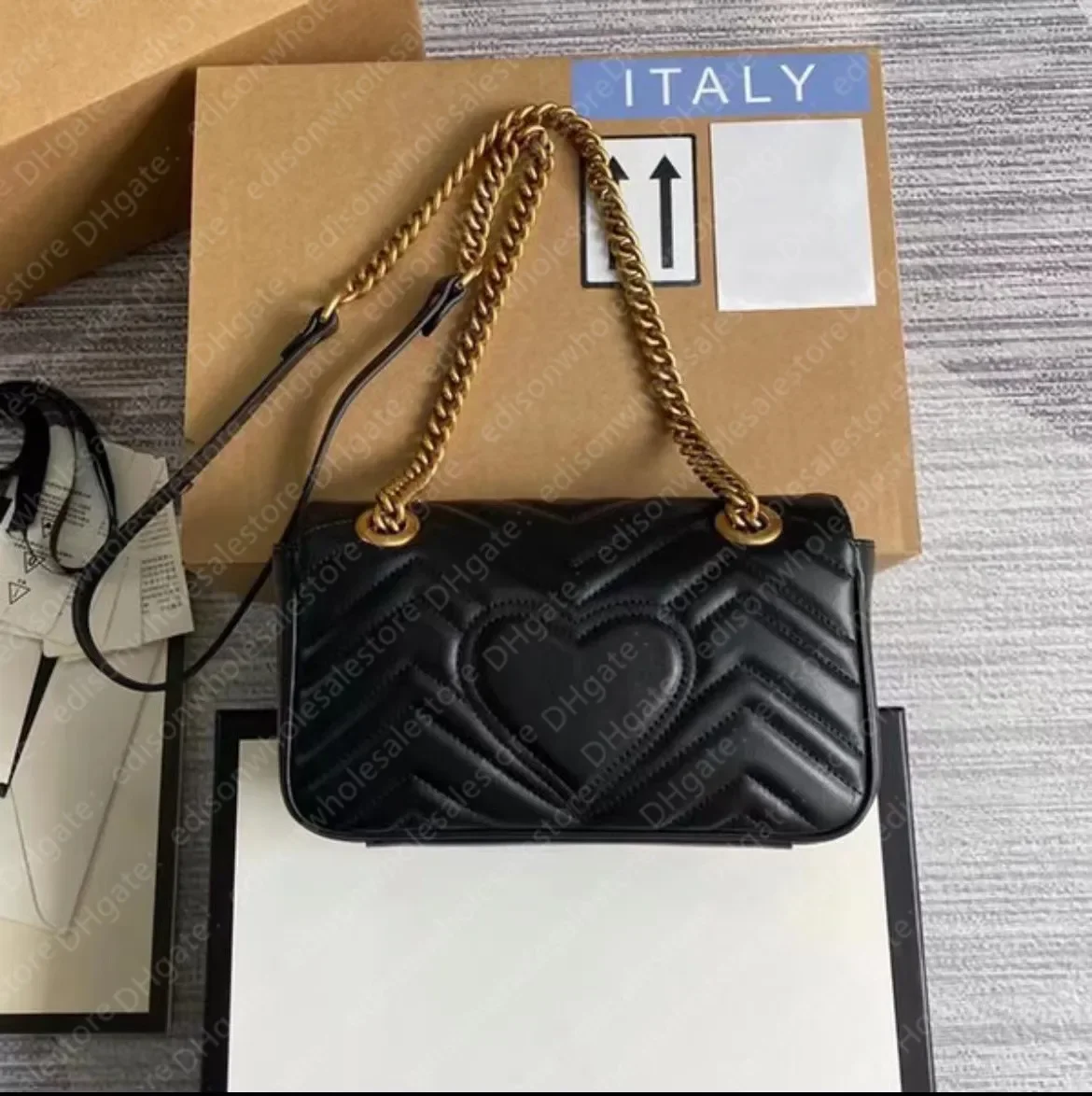 

Дизайнерская Наплечная мини-сумка Marmont mateлассе, 22 см, кросс-боди из натуральной кожи с коробкой