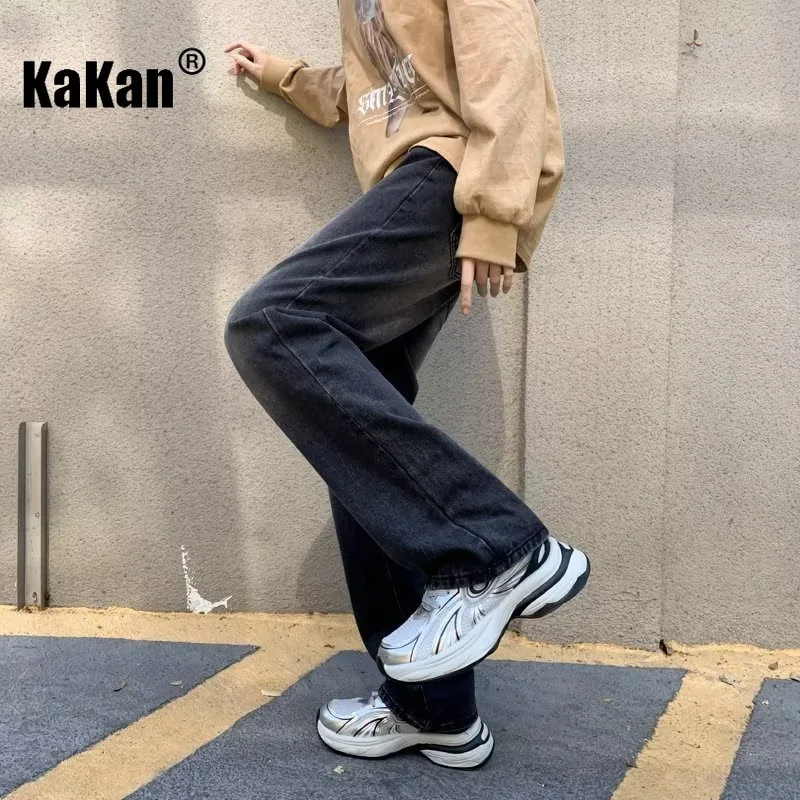 Мужские джинсы в стиле Хай-стрит Kakan свободные европейском и американском