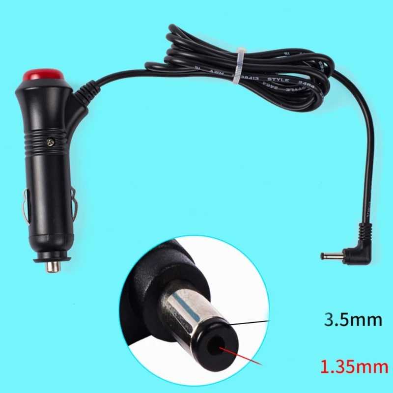 

12V 24V Car Cigarette lighter plug cable with DC 3.5x1.35mm male Right Angle connector with Switch for car charger Socket Cord