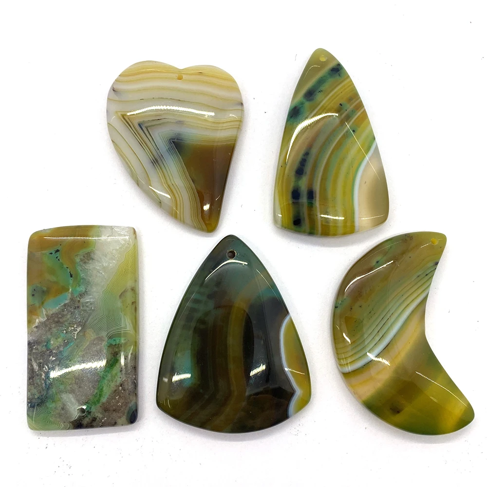 

5pcs/pack Blue Grain Natural Agate Stone Beads Irregular Shaped Suitable for DIY Making Necklace Earrings Jewelry Accessories