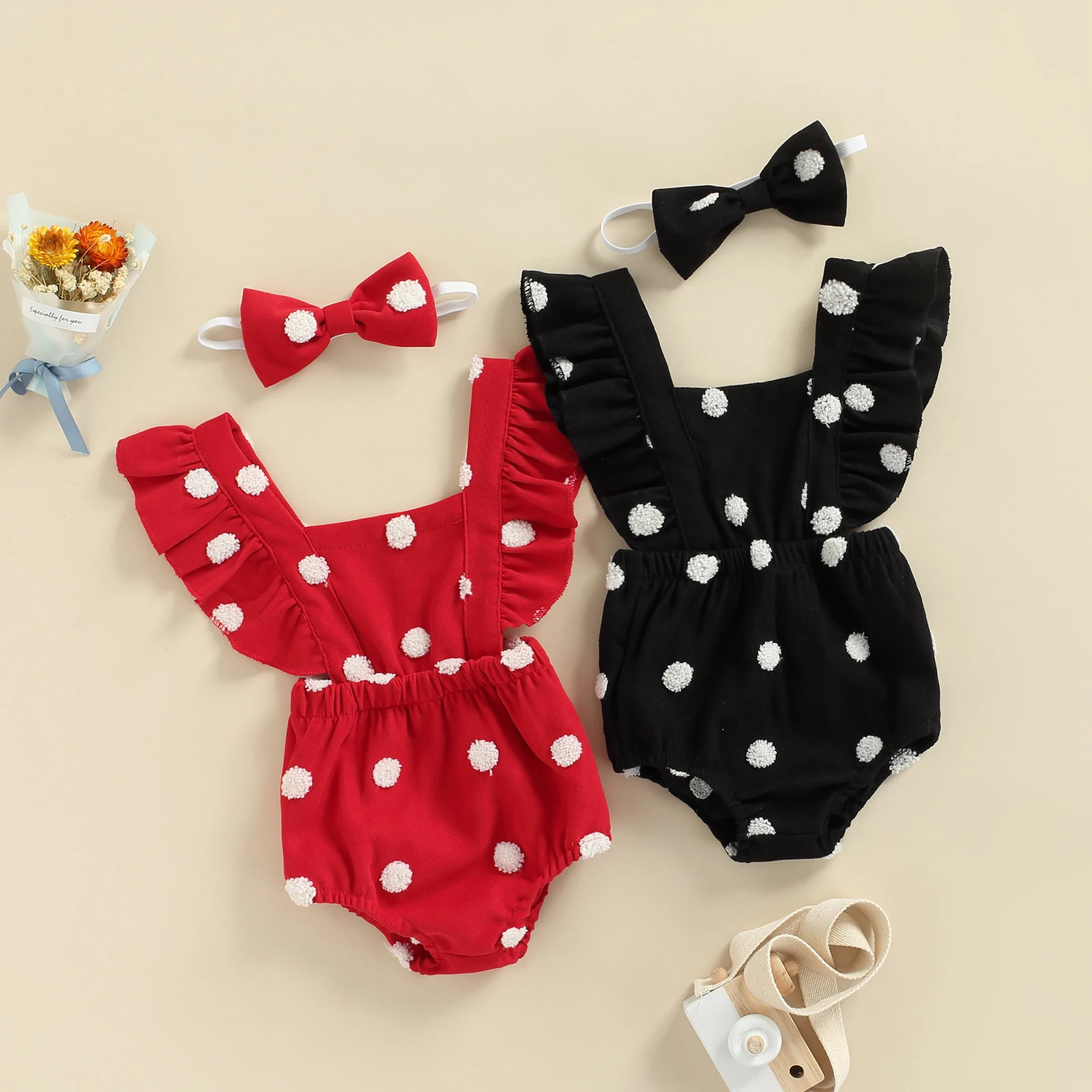 

Ma&Baby 0-18M Newborn Infant Baby Girls Romper Dot Ruffle Jumpsuit Overall Summer Toddler Girls Clothing Costumes D01
