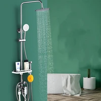 water rainfall mixer shower set system bathroom hygienic shower set polishing hand torneiras do banheiro home improvement