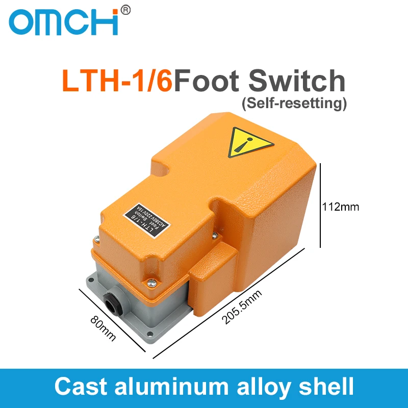 Ножной переключатель OMCH TFS201 Педальный переключатель LT4 с кабелем Переключатели управления машиной EKW-5A-B