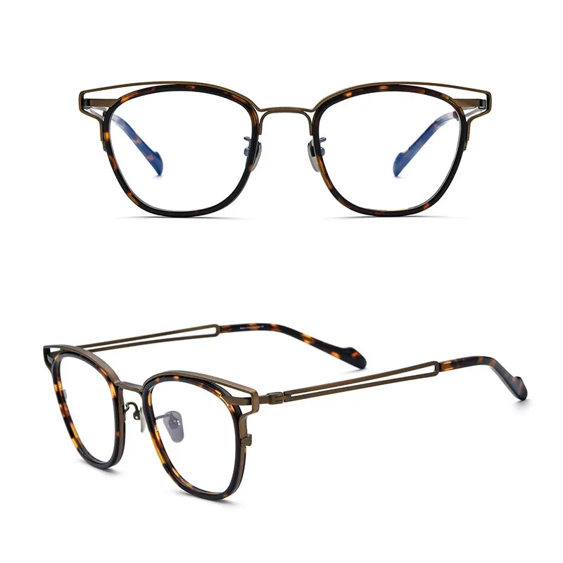 Belight Optical Yohji Yamamo Two-dimensional Design Acetate Titanium Glasses Prescription Eyeglasses Retro Frame Eyewear 190060