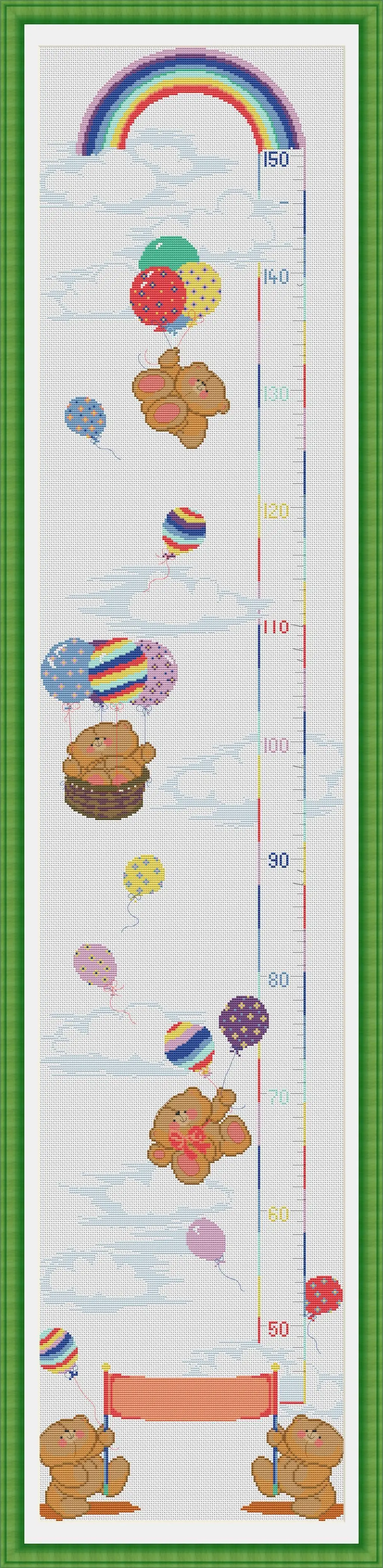 

SG015 Height Chart Table With Length Scale Baby Counted Cross Stitch Kit Cross-stitching Package Cross Stich Gift to Your Baby