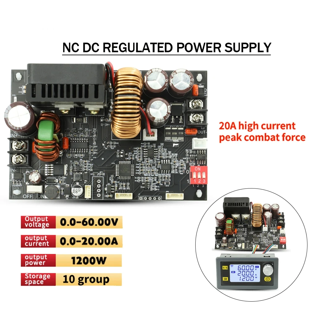 

XY6020L 1200W CNC Voltage Regulator Power Supply DC Adjustable Stabilized 20A Constant Voltage Constant Current Step-Down Module