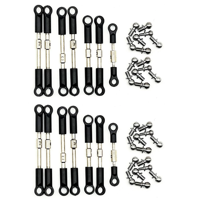 

14 шт. передний задний Тяговый стержень, звеньевой стержень с фотозвеньями для Wltoys 144001 144010 124017 124019, запасные части для радиоуправляемых автом...