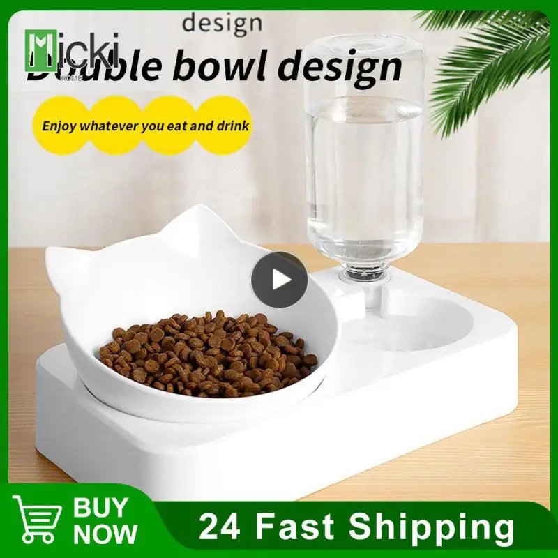 

Medium-sized Dogs And Cats Small Pet Cat Bowl Feeding Bowl Double Bowl Pet Bowl Pet Drinking Automatic Refilling