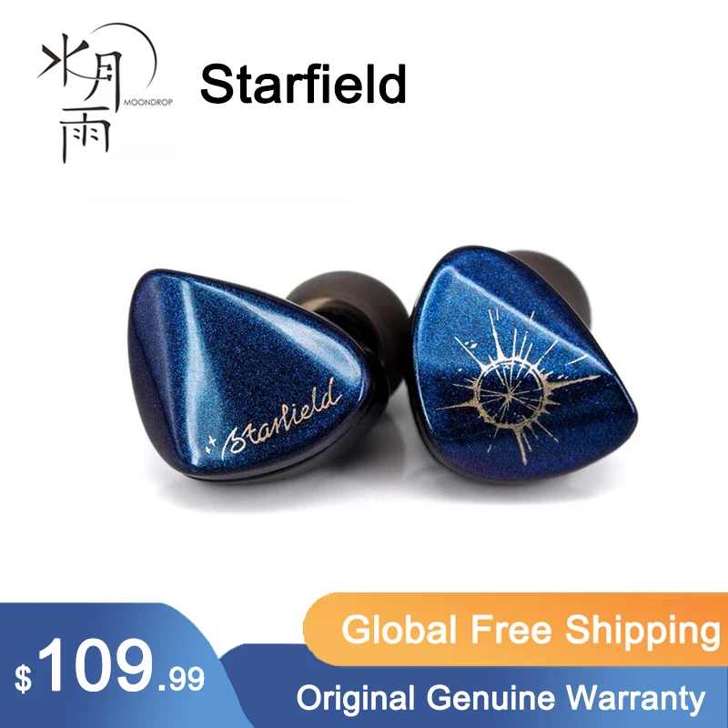 

Наушники-вкладыши Moondrop Starfield HIFI, динамические наушники-вкладыши из углеродного нанотрубного диафрагмы с 2-контактным разъемом 0,78 мм, съемны...