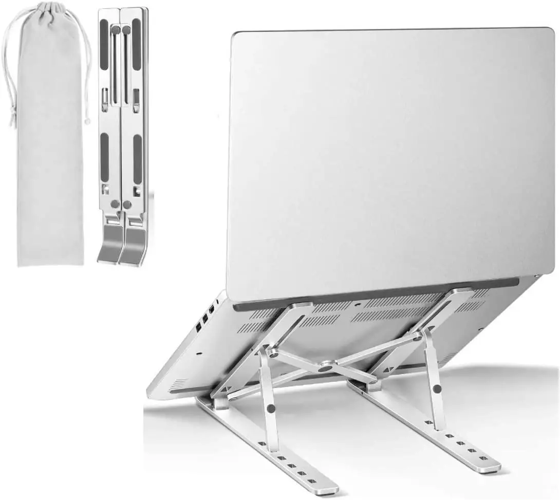 

2023 Suporte Notebook Aluminio Macbook Dobrável Slim Ergonômico Altura Ajustável