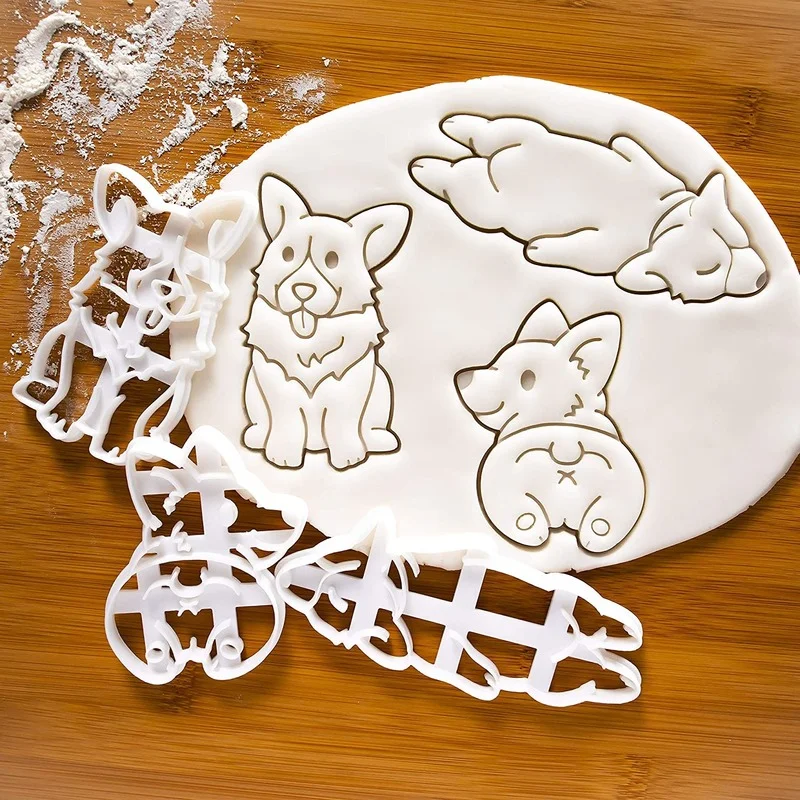 

3Pcs/set Cute Dog Shaped Cookie DIY Kids for 3 Tool Type Bakeware Mold Cutters Hand Mold Kitchen ware Baking Mold Kitchen Tools
