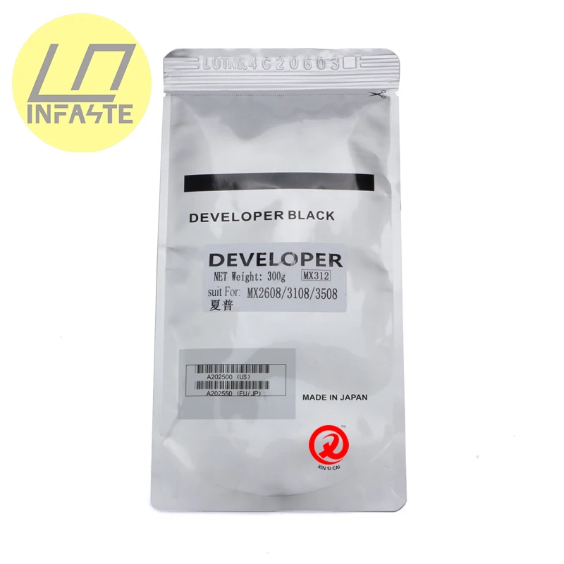 MX312 черная пудра разработчика 300g для Sharp MX2608 3108 3508 совместимые запасные части