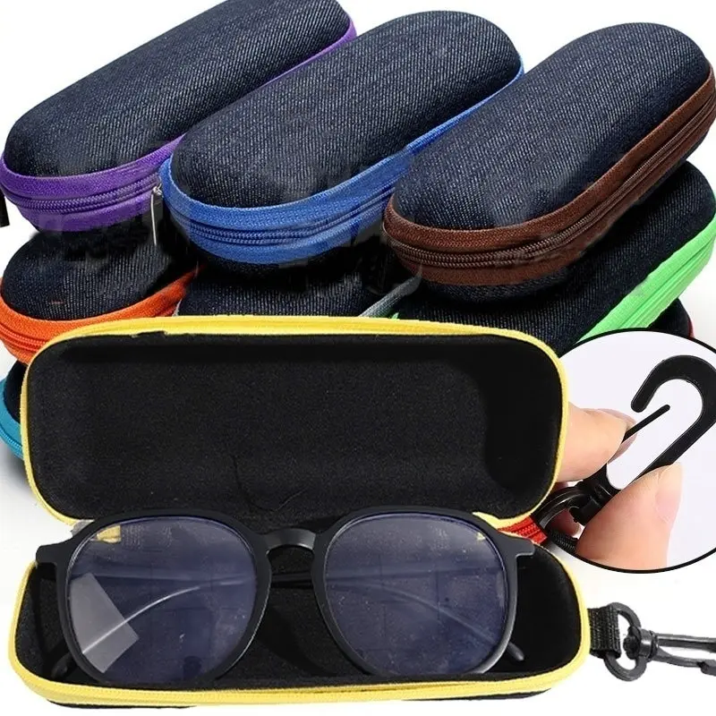 

Fashion EVA Portable Sunglasses Reading Glasses Storage Box Cowboy Zipper Hard Box Glasses Holder Accessories