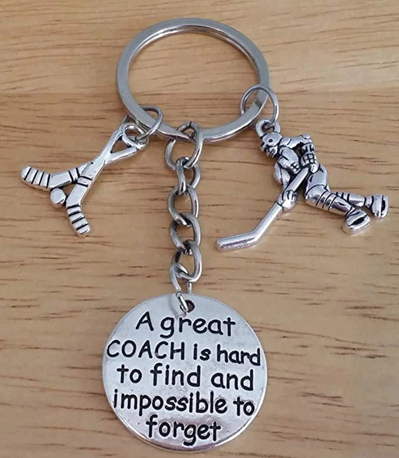 

Hockey Coach Key Chain Hockey Player Key Chain Sports Key Ring