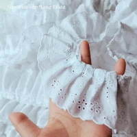 6cm wide fashion cotton white embroidery lace fabric diy applique collar trim ribbon sewing guipure wedding dress cloth decor