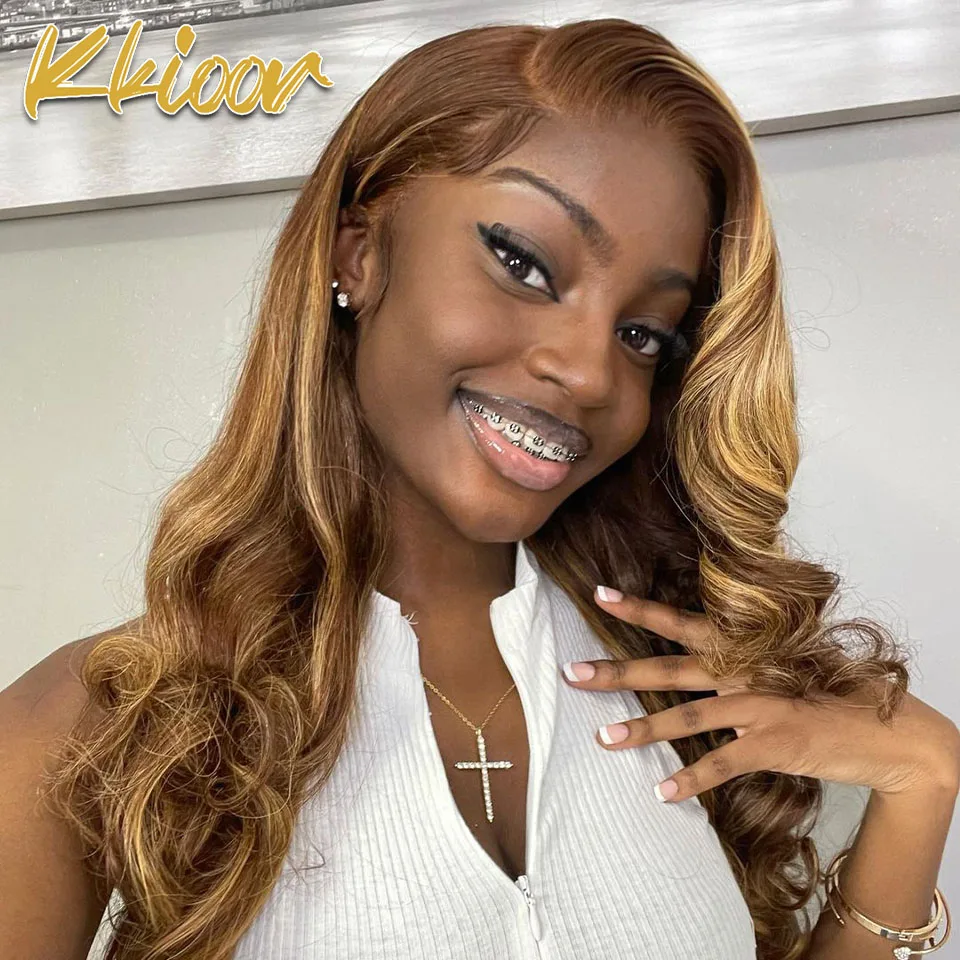 

13x4 100% Human Hair Wigs for women 30 Inch wigs Highlight Body Wave Lace Front Wigs On Sale Transparent Lace Wig Ready To Wear