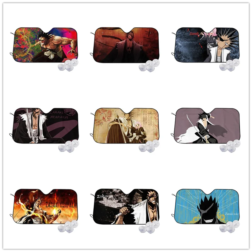 

Kenpachi Zaraki Car Sunshade Windscreen Anime Bleach Lovers Car Front Window Visor 76x140cm Car Sunshade Car-styling
