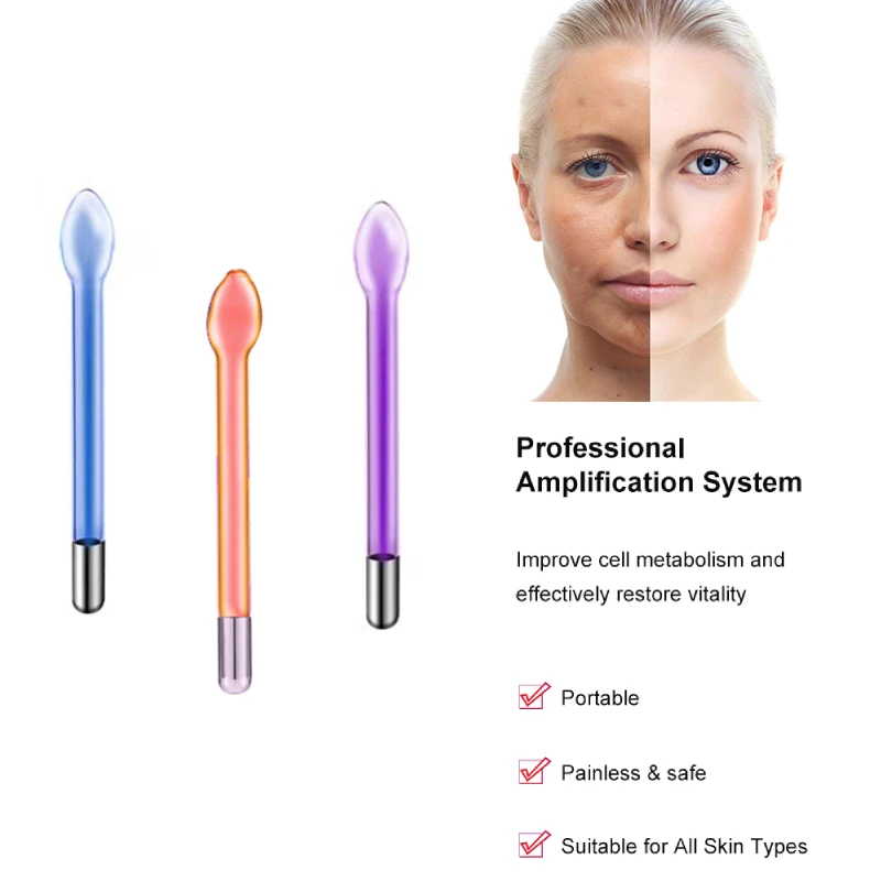 

Высокочастотная Электротерапия стеклянная трубка Электротерапия этикетка для кожи удаление пятен и акне спа-массажер для лица и тела