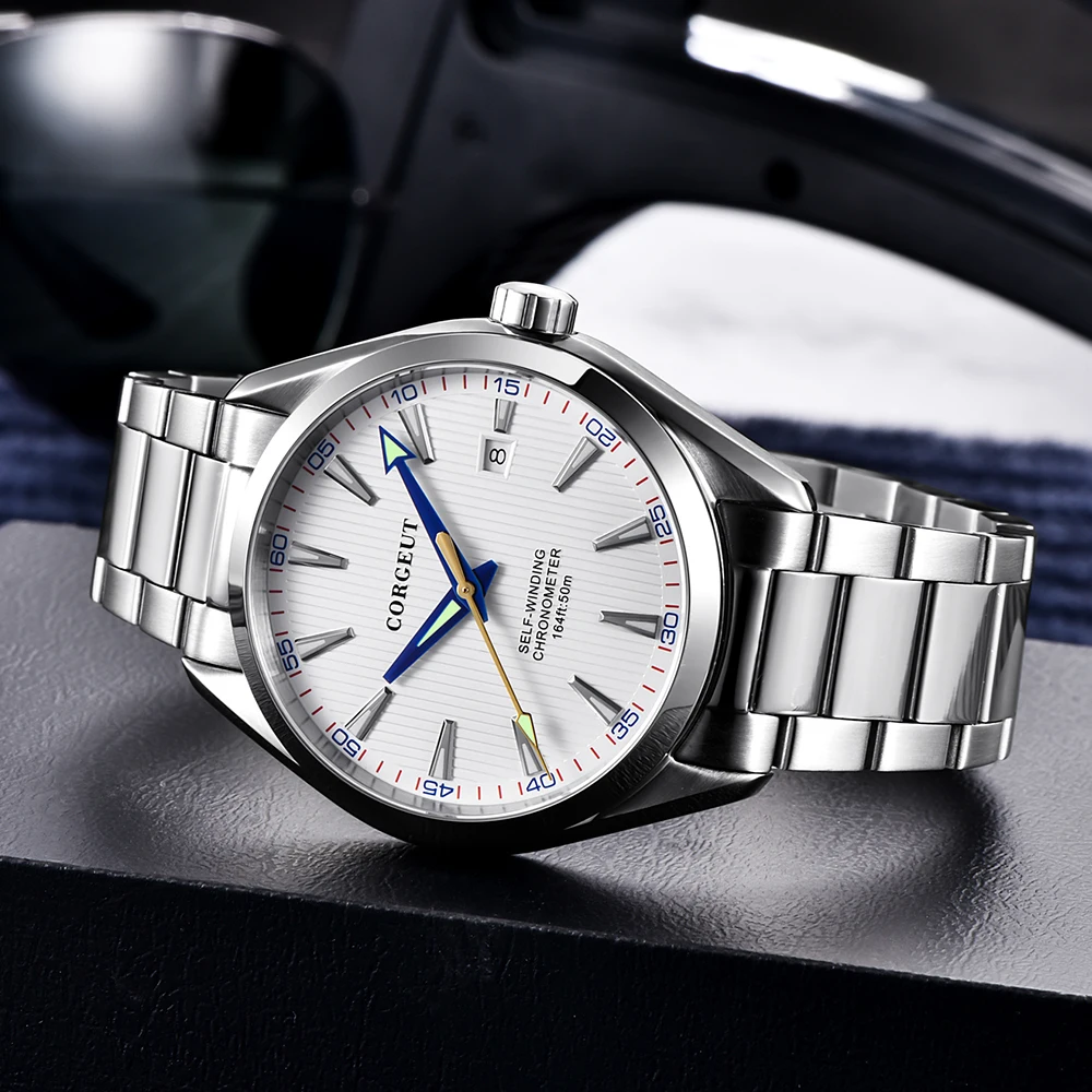 Часы мужские механические водонепроницаемые до 50 м 41 мм